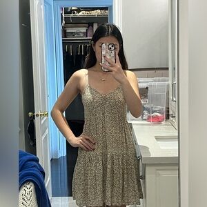 URBAN OUTFITTERS green floral cross cross back dress